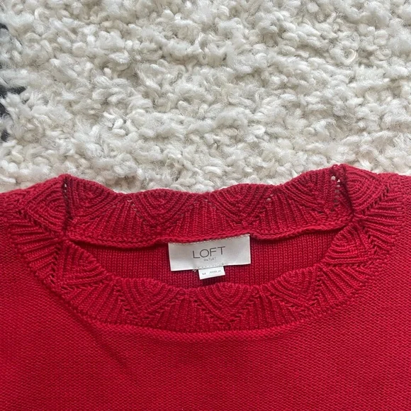 NWOT LOFT Red Sweater (size M) - Picture 4 of 6